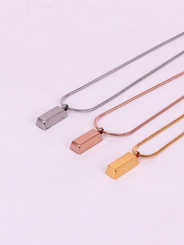 Titanium rectangle Minimalist Necklace