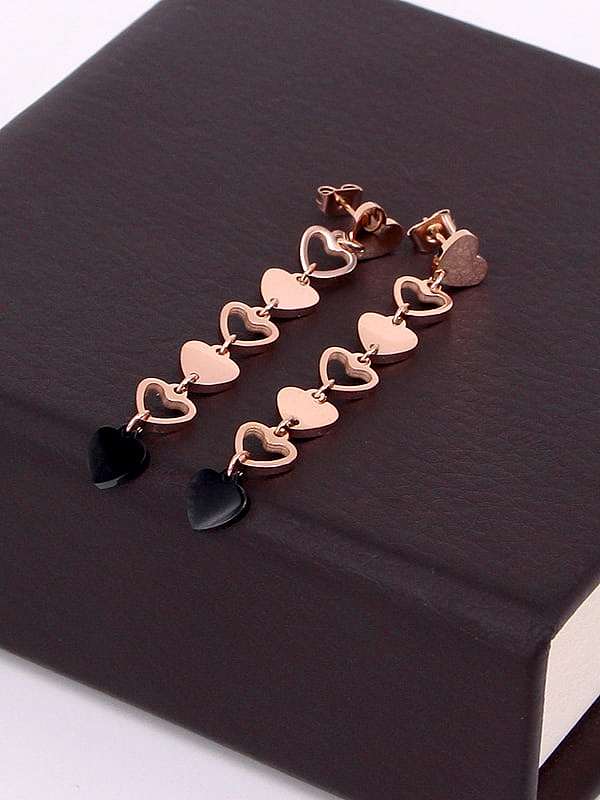 Boucles d'oreilles pendantes minimalistes en acier au titane