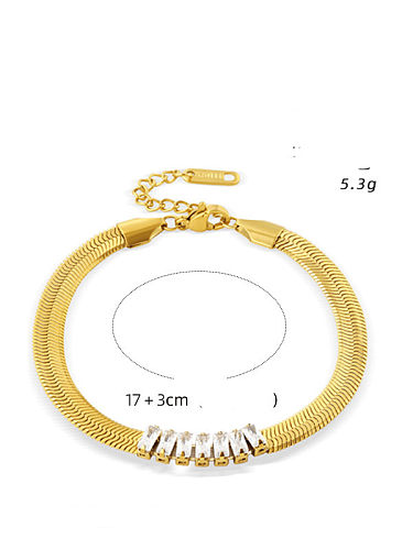 Titanium Steel Cubic Zirconia Snake Hip Hop Link Bracelet
