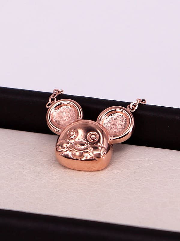 Titanium Mouse Zodiac Cute Necklace