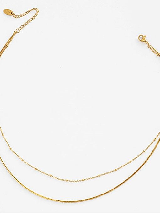 Titan Stahl Emaille geometrische Vintage mehrsträngige Halskette
