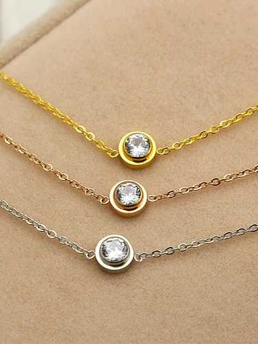 Tobillera de titanio con circonitas cúbicas delicadas geométricas