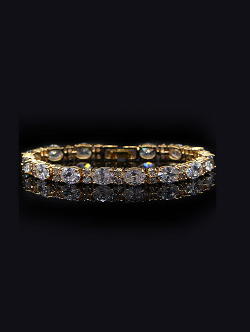 Western Style Zircons Copper Bracelet