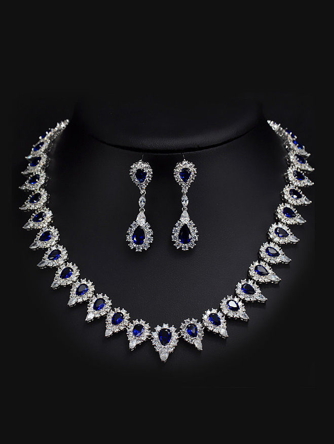 Wedding Party Water Drop Two Pieces Jewelry Set