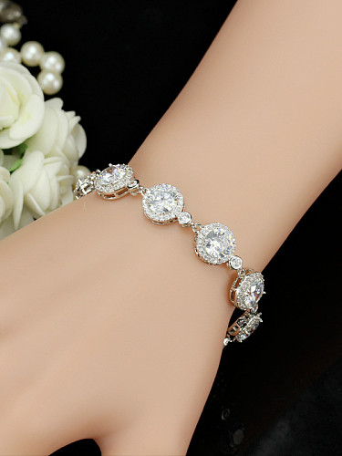 Shining AAA Zircons Gold Plated Fashion Bracelet