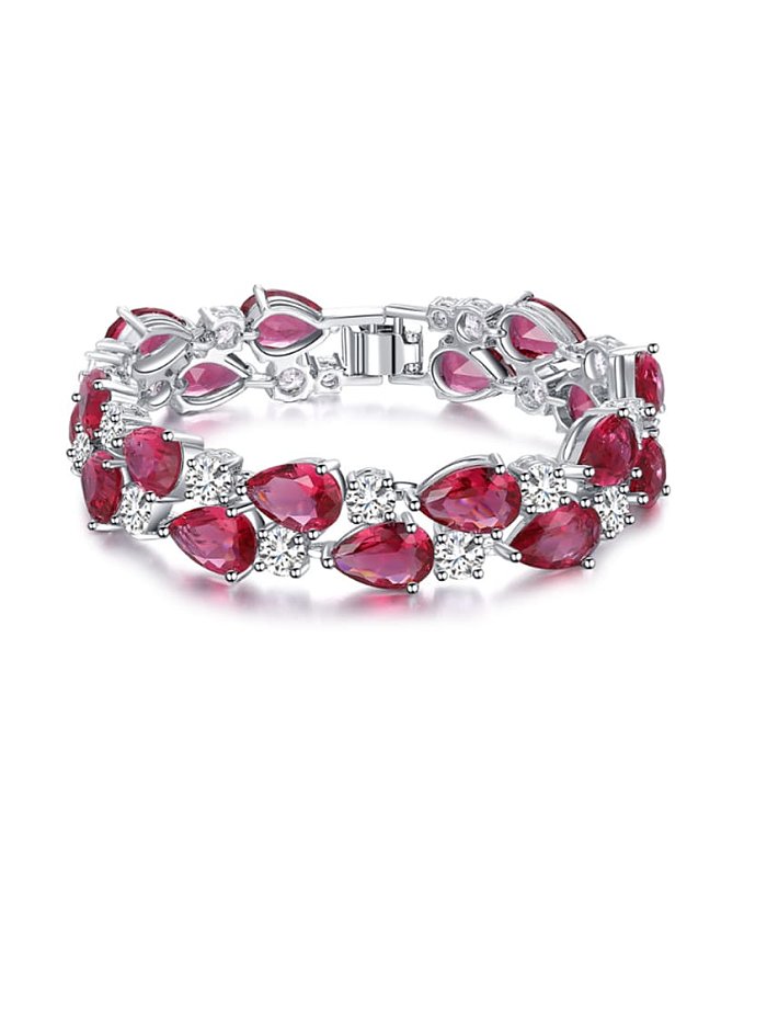 Copper Cubic Zirconia Geometric Luxury Bracelet