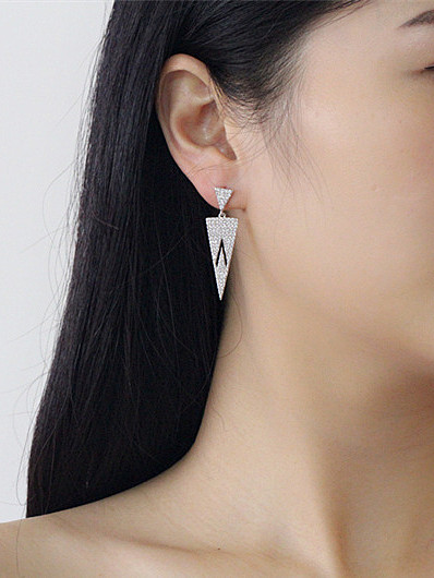 Delicate Triangle drop earring