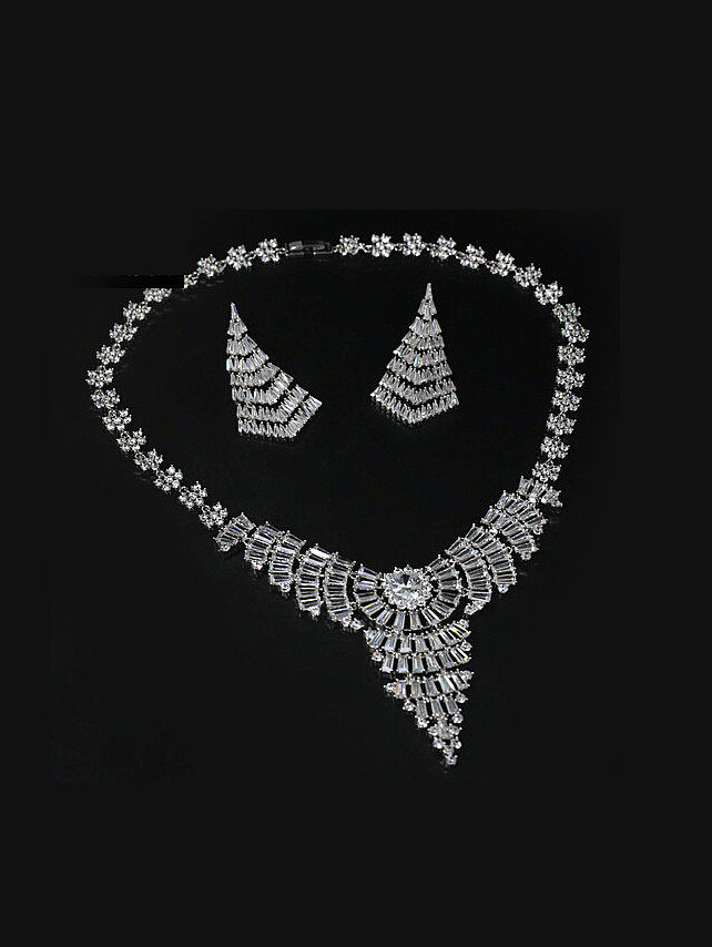 Weatern Crystal earring Necklace Wedding Jewelry Set