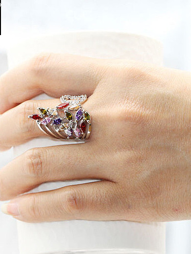 Exquisite Colorful Statement Ring