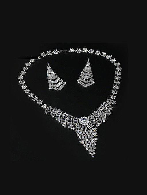Weatern Kristall Ohrring Halskette Hochzeit Schmuck-Set