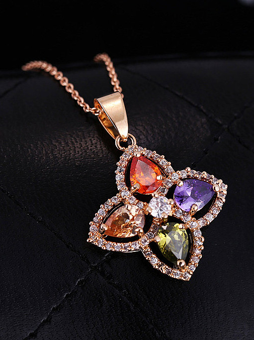 Classical Style AAA Colorful Zircons Necklace