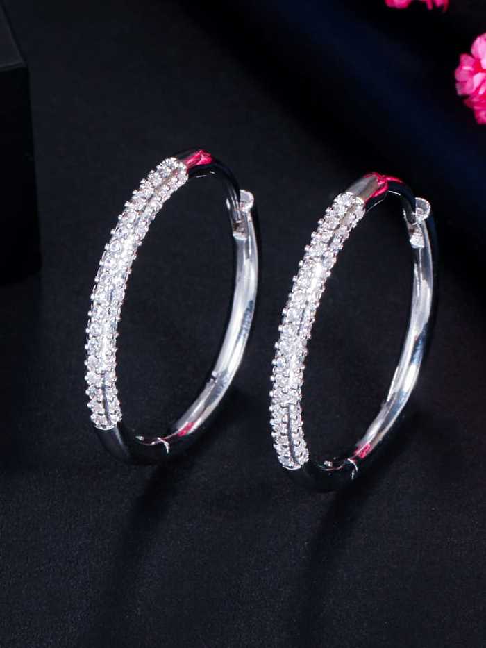 Brass Rhinestone Round Vintage Hoop Earring