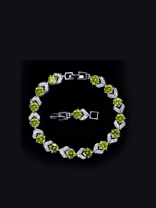 Colorful Zircons Fashion Copper Bracelet