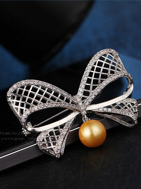 Broche de lazo de perlas de moda coreana