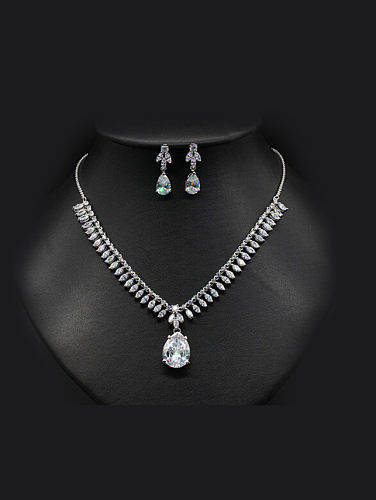 Noble Water Drop Two Pieces Jewelry Set