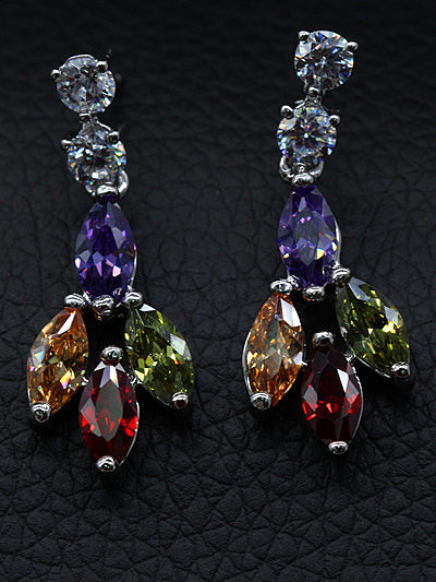2018 Colorful Zircon Two Pieces Jewelry Set