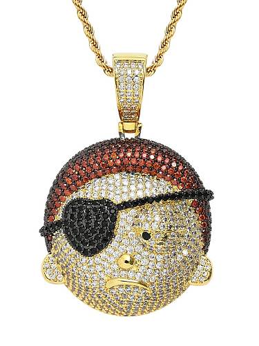 Brass Cubic Zirconia Rick And Morty Hip Hop Necklace