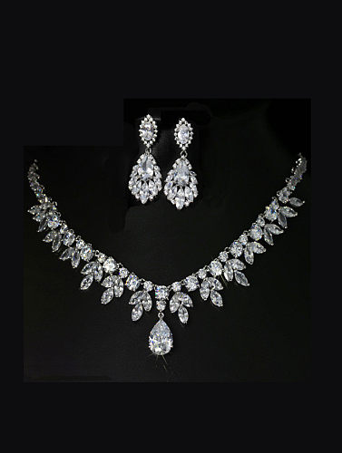 AAA Zircon Flower Two Pieces Set