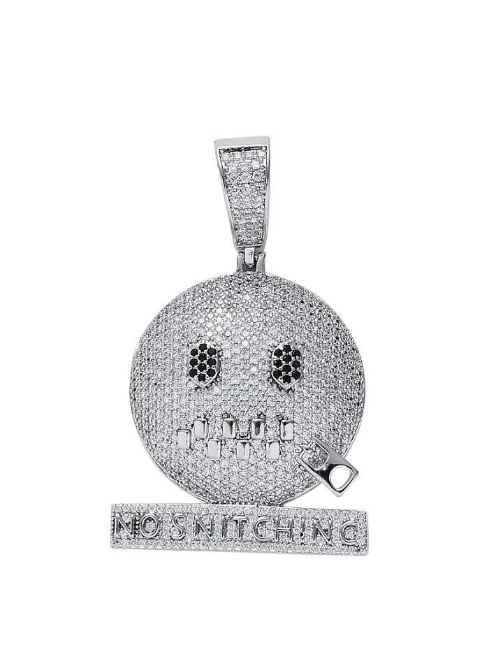 Brass Cubic Zirconia No Snitching Hip Hop Necklace