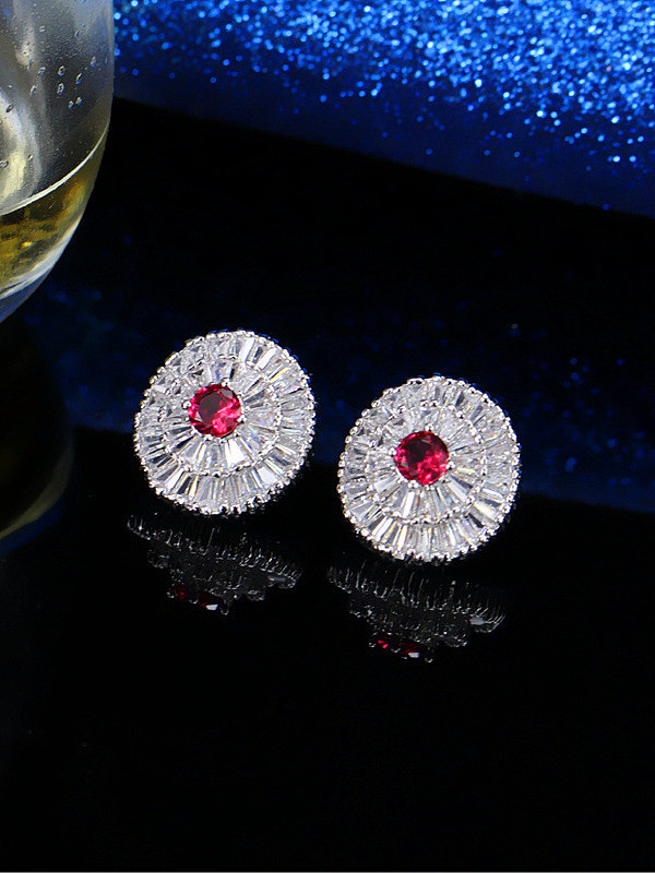 Simple Style Noble Round Stud Cluster earring