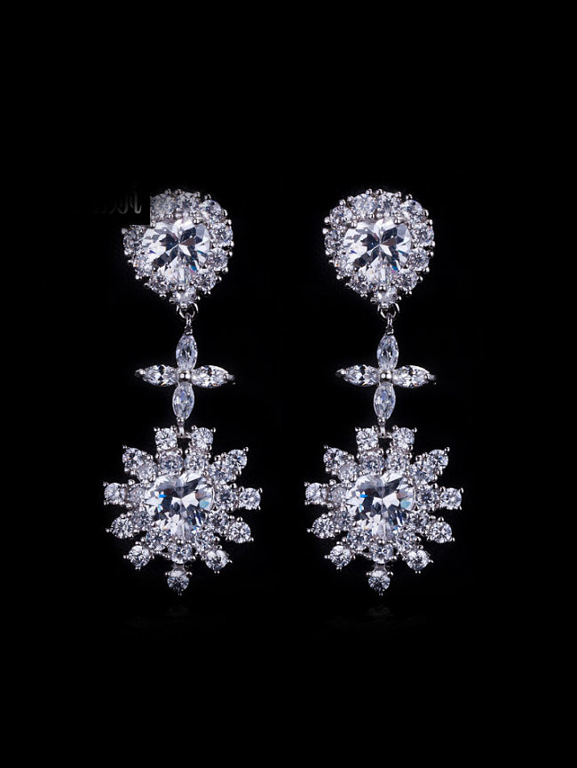 Luxury Flower Drop Cluster earring