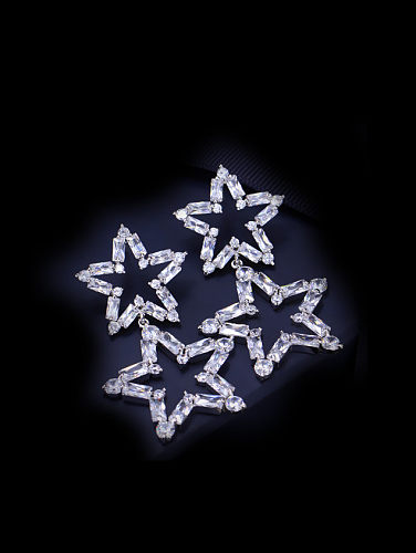 Fashion Personality Double Star Drop Cluster earring