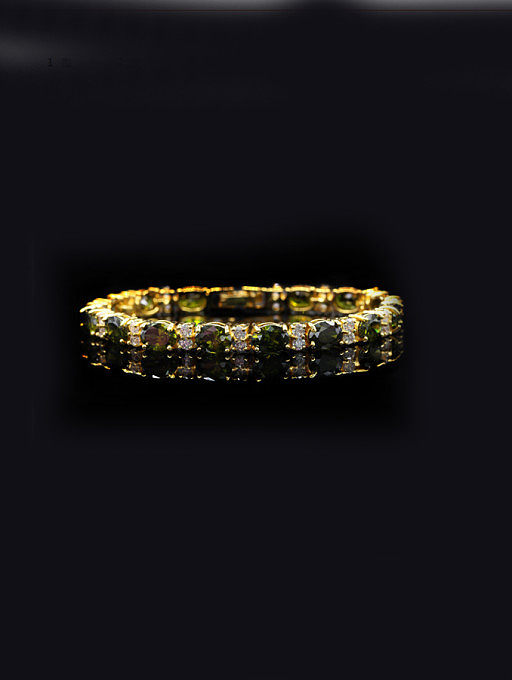 Western Style Zircons Copper Bracelet