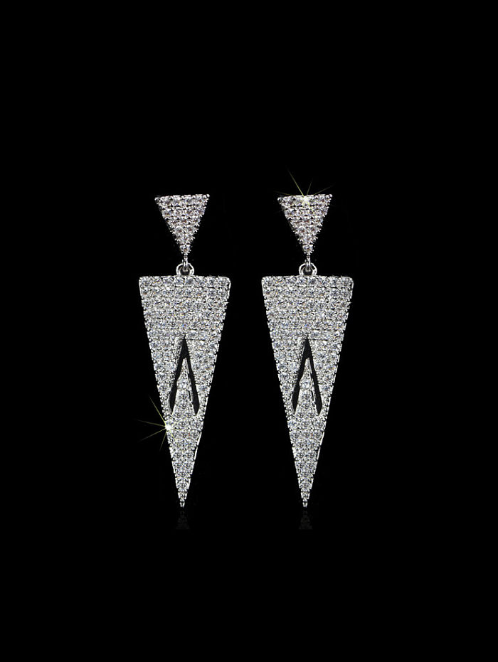 Delicate Triangle drop earring