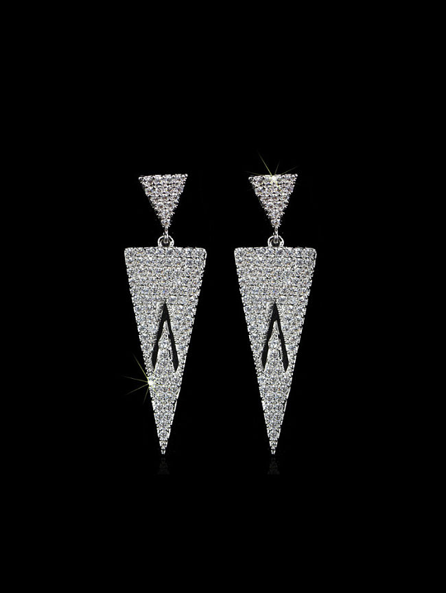 Delicate Triangle drop earring