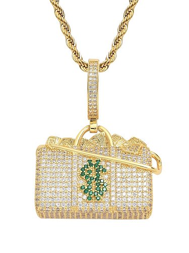 Brass Cubic Zirconia dollar packet Luxury Necklace