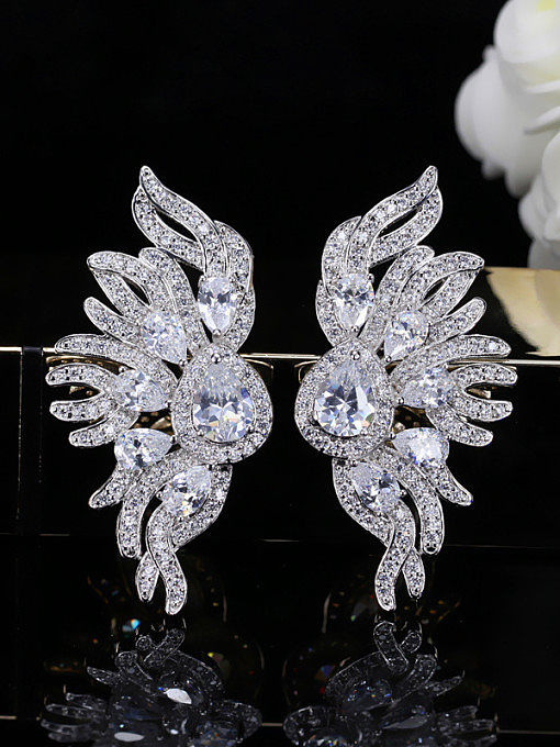 Boucle d'oreille Luxueuse Mariage Stud Cluster