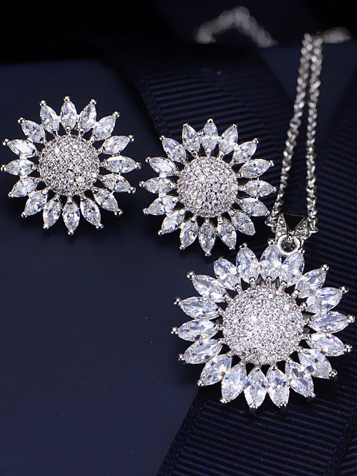 Round Solar Wedding Accessories Jewelry Set