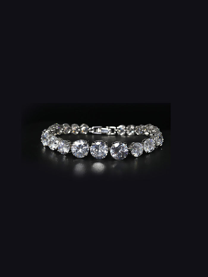 White Gold Plated AAA Zircon Bracelet