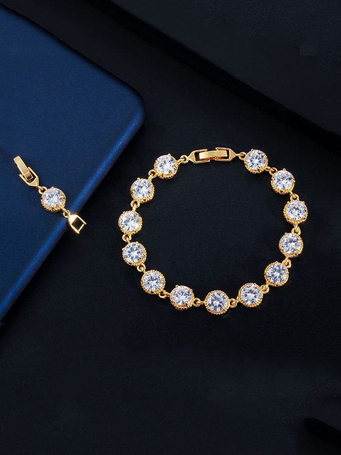 Copper With Gold Plated Simplistic Round Bracelets