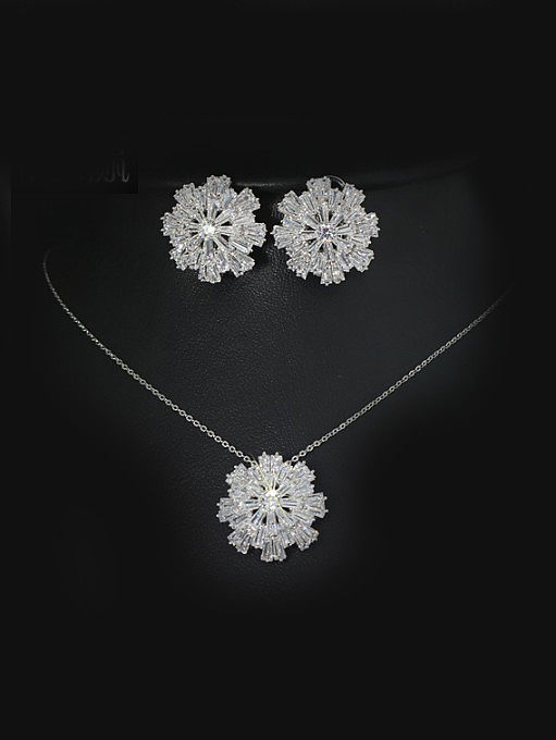 Flower Shaped Two Pieces Jewelry Set