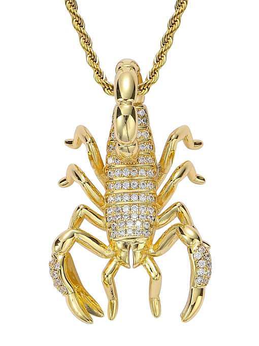 Brass Cubic Zirconia Scorpion Hip Hop Necklace