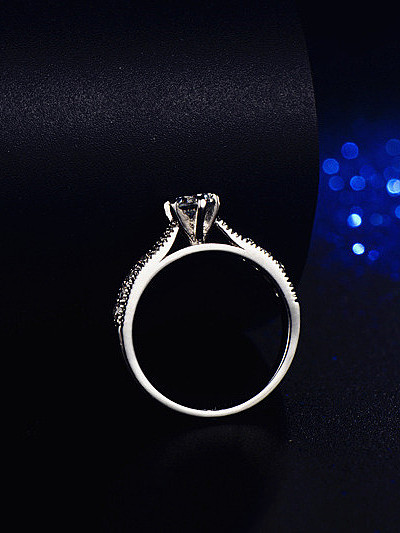 Simple Zircon Engagement Ring