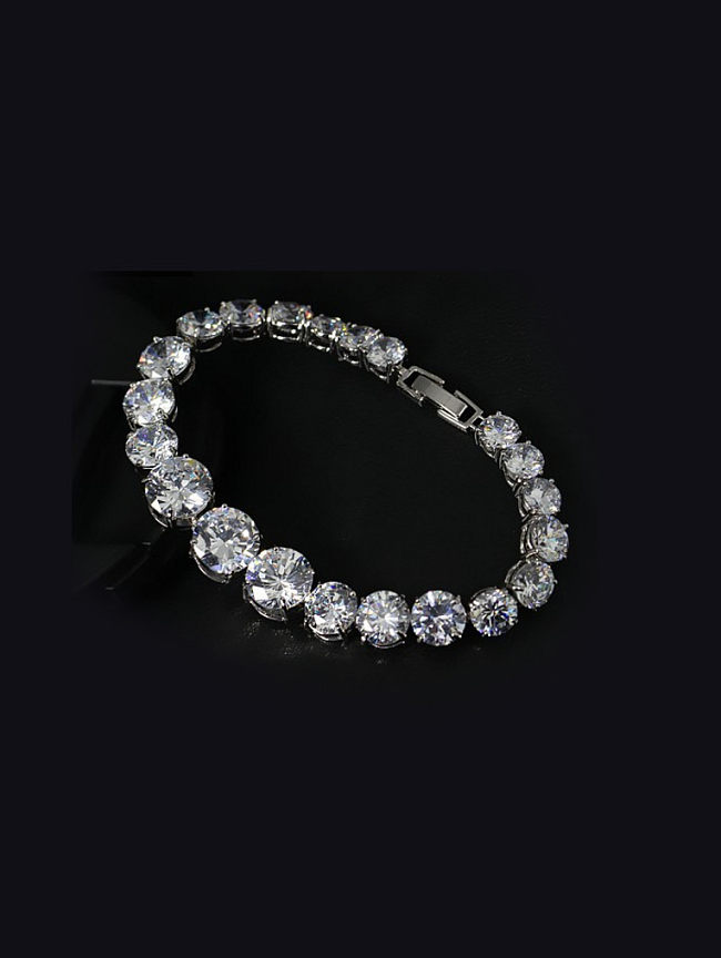White Gold Plated AAA Zircon Bracelet