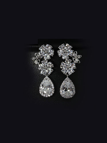 Shining Wedding Drop Cluster earring