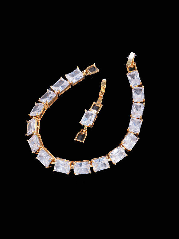 Brass Cubic Zirconia Geometric Luxury Bracelet