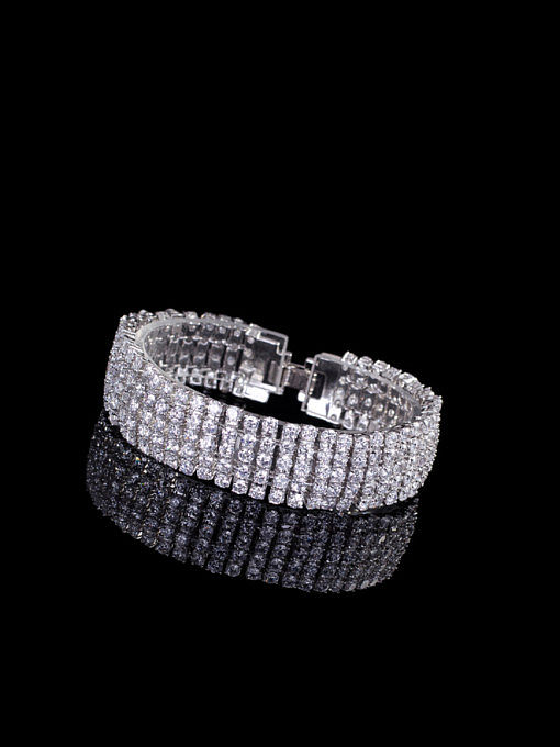 Color Zircons Five Lines Exaggerate Bracelet