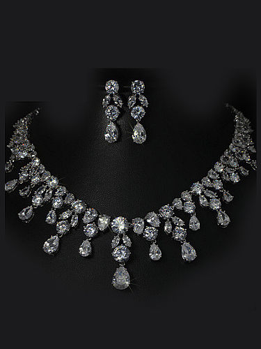 Shining Wedding Accessories Two Pieces Jewelry Set