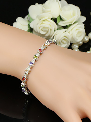 Colorful AAA Zircons Fashion Copper Bracelet