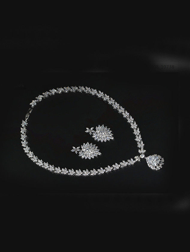 Conjunto de joias de duas peças de zircônia para acessórios de casamento