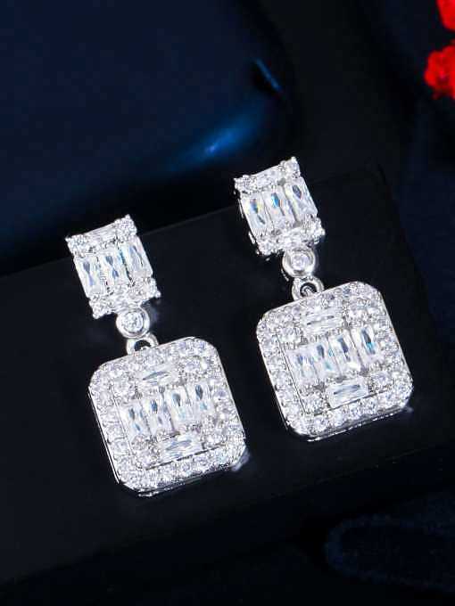 Messing Cubic Zirkonia Geometric Luxury Drop Earring