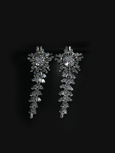 Boucle d'oreille Exquisite Personality AAA Zircons Drop Cluster