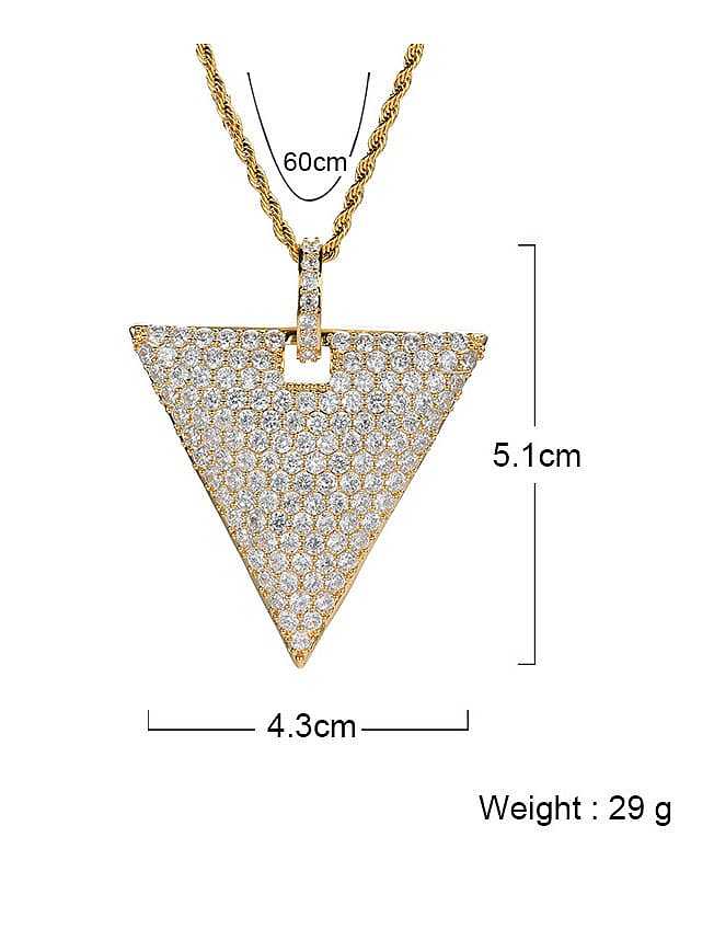 Brass Cubic Zirconia Geometric Hip Hop Necklace