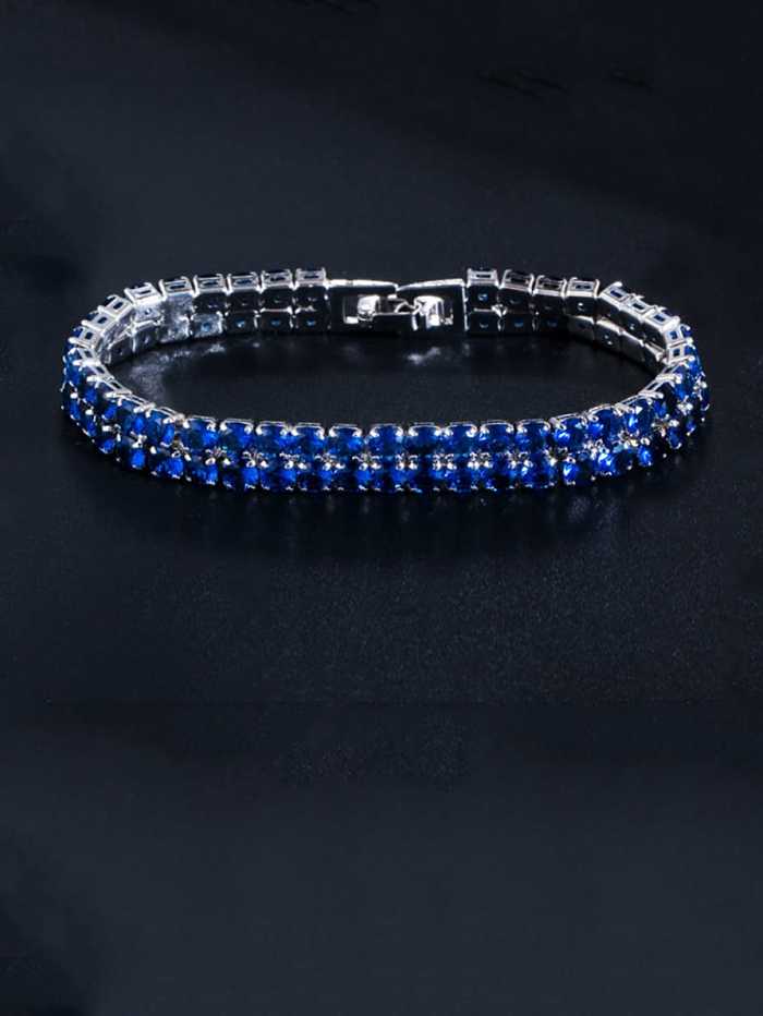 Copper Cubic Zirconia Geometric Dainty Bracelet