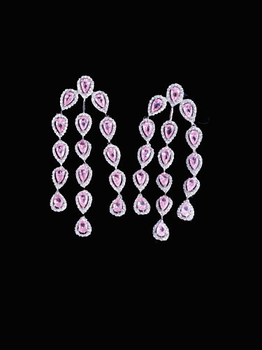 Boucles d'Oreilles Pendantes de Luxe en Laiton Cubic Zirconia Tassel