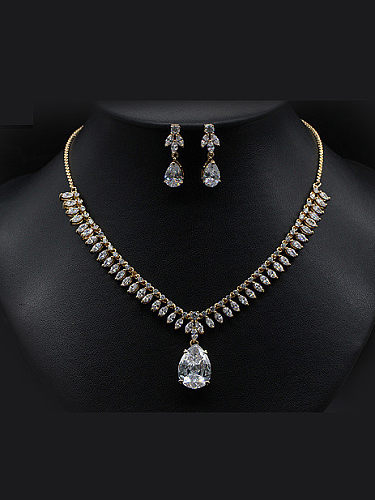 Noble Water Drop Two Pieces Jewelry Set